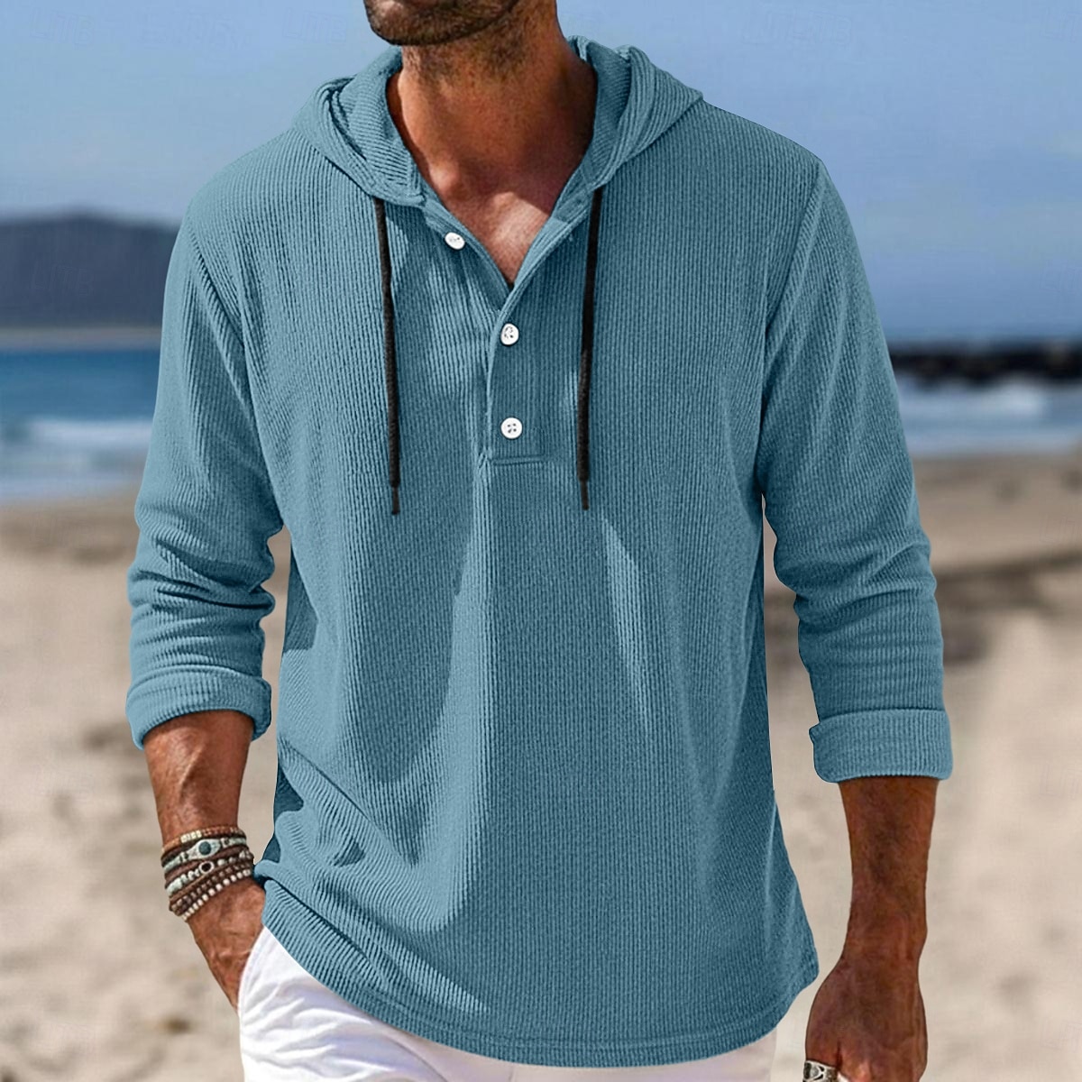 Herren Hemd Freizeithemd Cordhemd Blau Weiß Marineblau Grau Langarm Einfach Mit Kapuze Lässig Täglich Mit Kapuze Bekleidung Vintage Mode Streetwear Täglich 2026 - $25.99 –P5