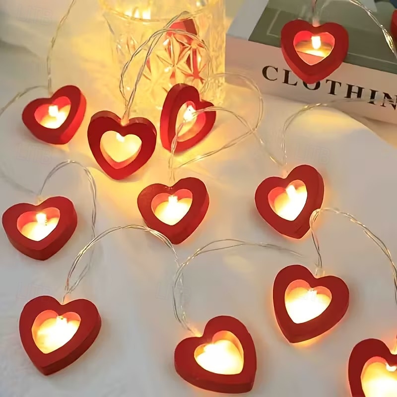 Cadena de luces LED con forma de corazón de San Valentín para una decoración romántica para bodas, fiestas, dormitorios y celebraciones del Día de San Valentín. 2026 - $16.99 –P1