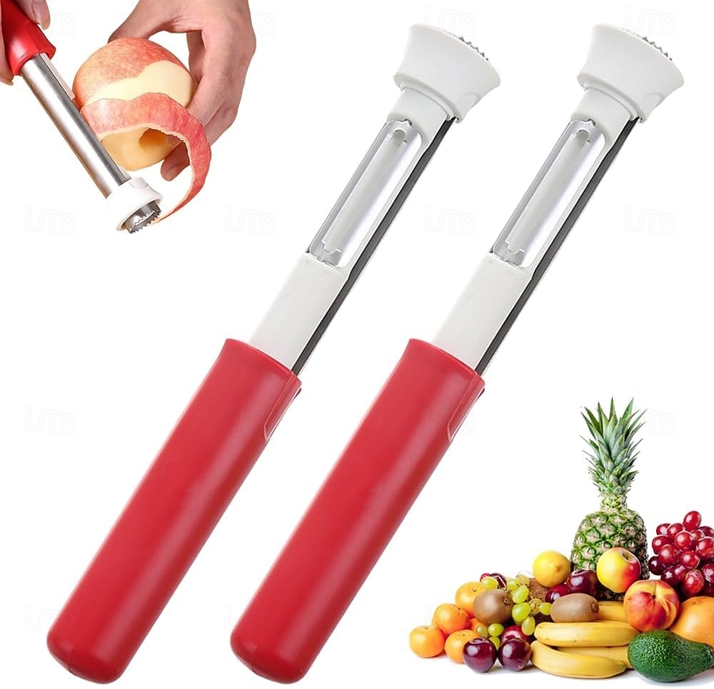 Strumento 2 in 1 per togliere il torsolo e pelare le mele, levatorsoli per peperoni rossi in acciaio inossidabile, levatorsoli multiuso per la cucina di casa, utensili da cucina per frutta e verdura del 2026 a $11.99 –P1