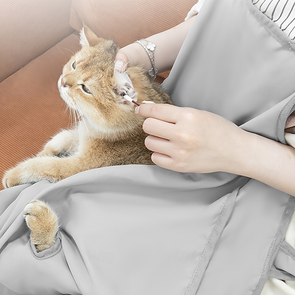 Scratch-Resistant 1 Summer Cat Grooming Apron with 4 Fixed Holes | Portable Pet Cage Bag, Cat Care Bib for Nail Trimming, Ear Cleaning, Cool Comfortable 2026 - $22.99 –P3