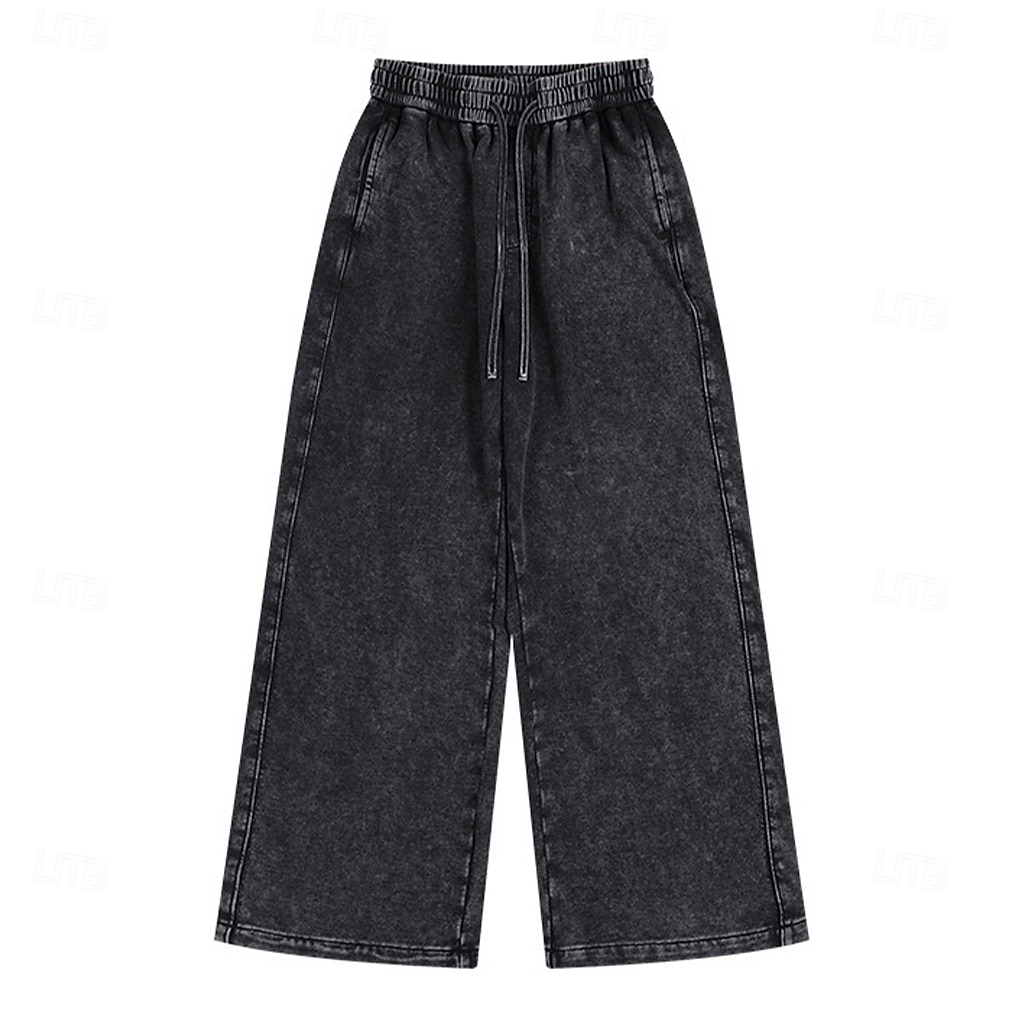 SoftFade™ Pantalons pour Hommes 100 % Coton Pantalons Amples Pantalons Décontractés Pantalons Lavés À L'Acide À Cordon Élastique Taille Droite Longueur Complète Quotidien Mode De Vacances Streetwear de 2026 ? $29.99 –P3