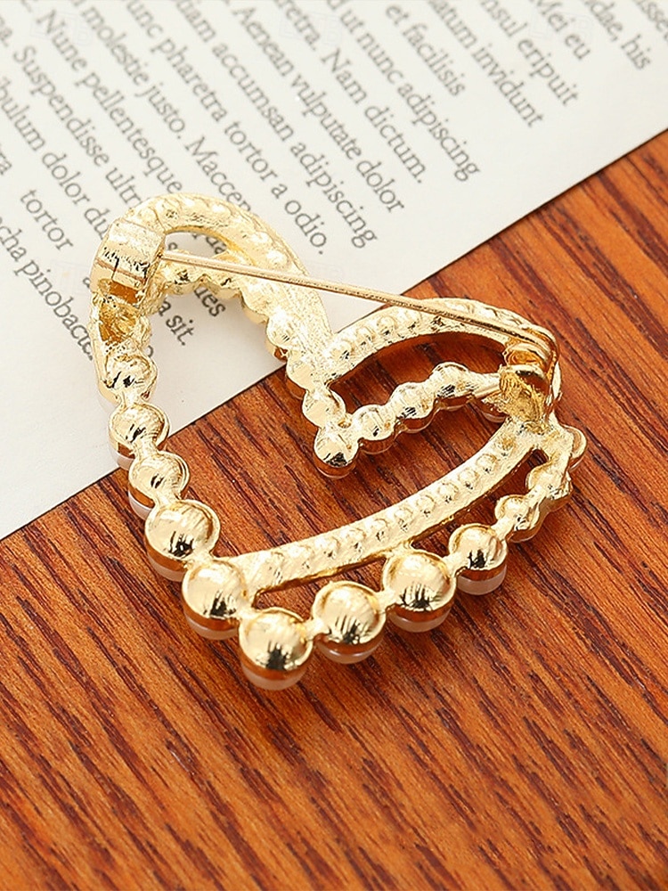 Женская брошь в форме сердца из сплава с искусственным жемчугом, доступно несколько вариантов дизайна, идеально подходит для Дня святого Валентина, свадеб и повседневной носки. 2026 - $7.99 –P4