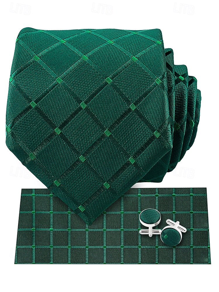 Набор мужских галстуков, нагрудных платков и запонок, полиэстер, разноцветные, для торжественных случаев, жениха, свадьбы, Дня святого Валентина, деловых мероприятий. 2026 - MXN $275.35 –P4