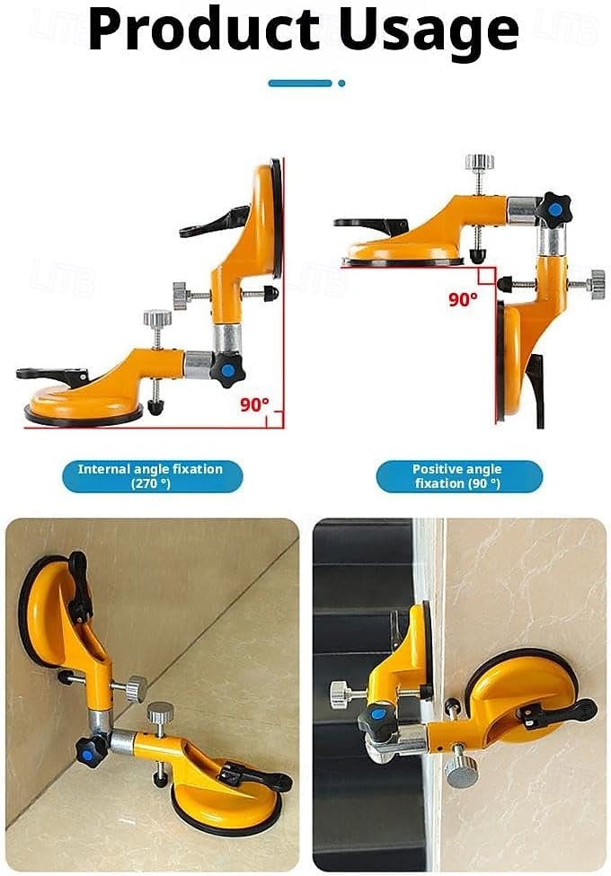 bezešvý švový upevňovač s nastavitelnými vakuovými přísavkami 90-270 stupňů pro vyrovnání spojů švů, profesionální nástroj pro instalaci pevných desek na žulu, kámen, mramor, desky, oranžová 2026 - $42.99 –P9