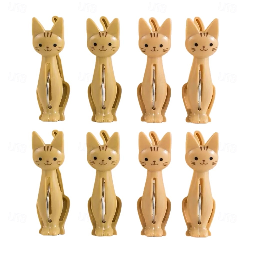8 pinzas para la ropa con forma de gato, pinzas para almacenamiento de cocina, pinzas para papelería, pinzas para toallas de playa 2026 - $15.99 –P8