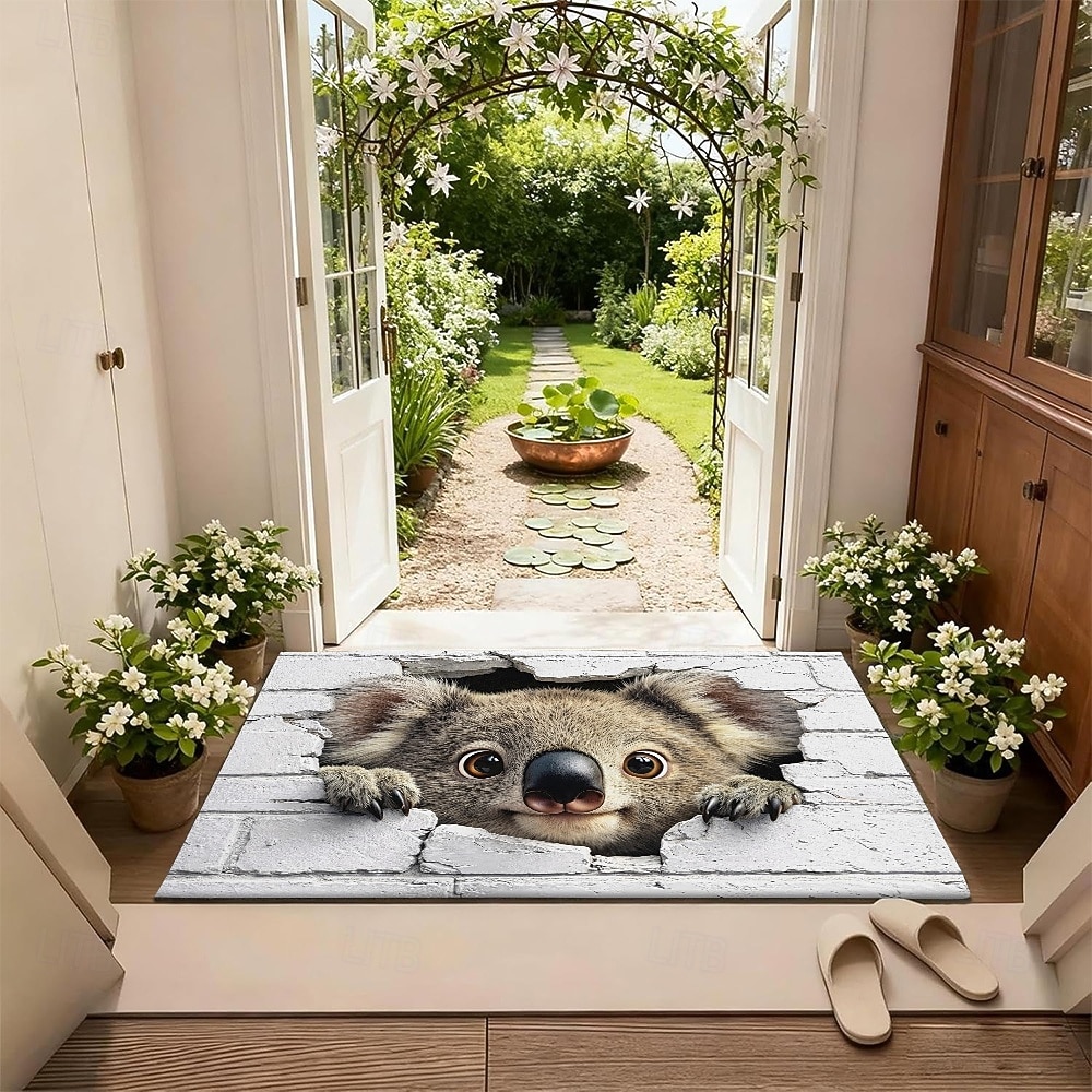 Tapis d'entrée à motif animalier, illusion d'optique 3D, impression 2D à plat. de 2026 ? $9.99 –P2
