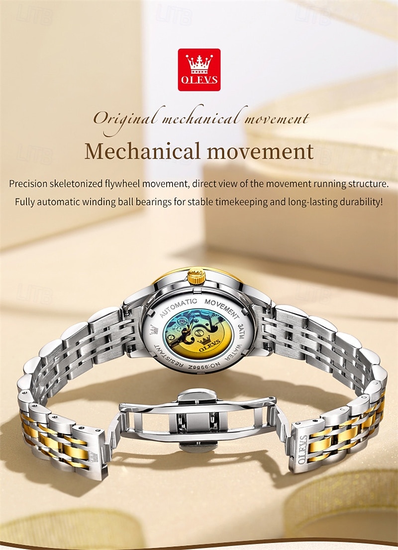 Mother's Day Gift New Olevs Brand Women'S Business Watch With Luminous Display, Calendar Function, Fully Automatic Mechanical Movement, Luxurious And Elegant, Water-Resistant Women'S Sports Watch 2026 - $88.99 –P6