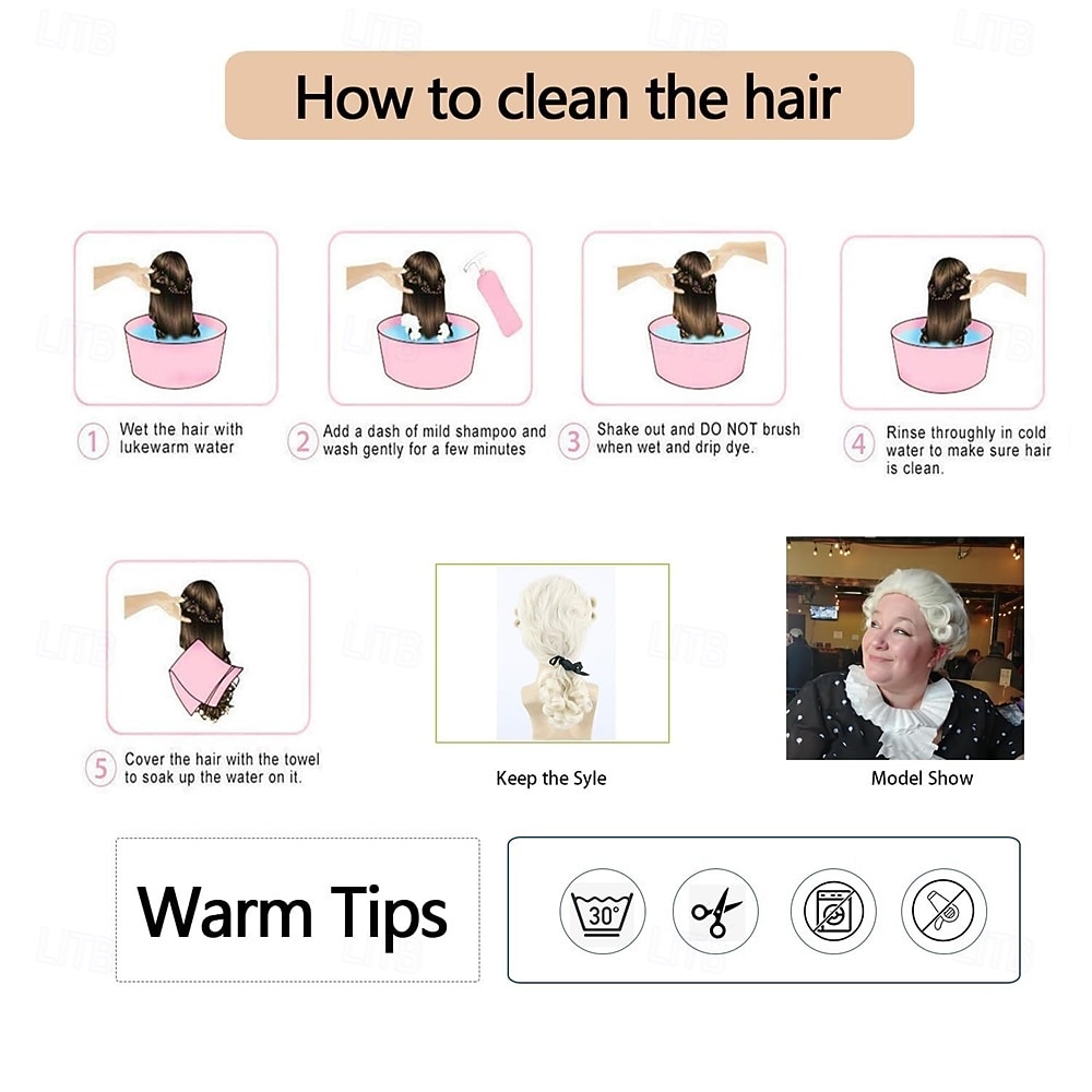Judge Colonial Wig for Men Women Costume Wig (White) 2026 - $23.99 –P5
