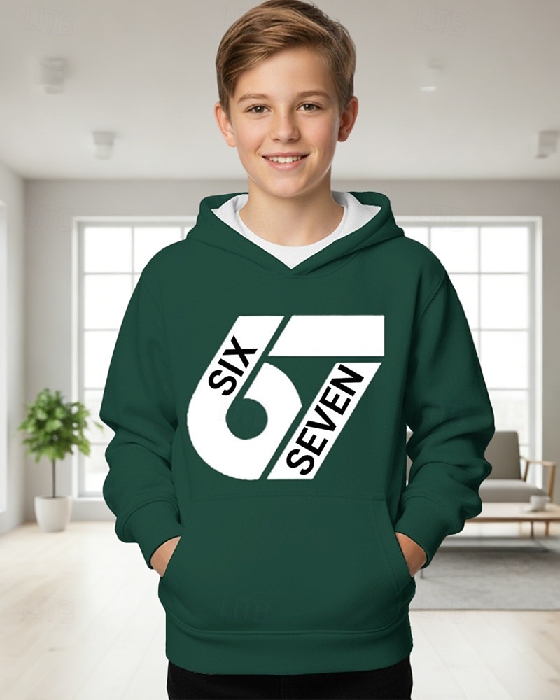 Unisexe Garçons 3D Graphique Argot drôle 67 Sweat à Capuche Pull manche longue Impression 3D Printemps Automne Sports Mode Streetwear Enfants 4-12 ans À capuche Extérieur Occasionnel Quotidien Coupe de 2026 ? $9.99 –P7
