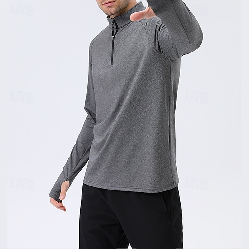 Hombre Color sólido Camiseta Running Camiseta Compresión Camiseta para correr Primavera Otoño Cerrar Manga Larga Secado rápido Compresión Dispersor de humedad Entrenamiento de gimnasio Entrenamiento 2026 - $26.99 –P1