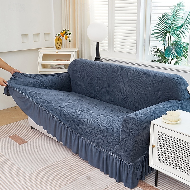 Skirt Hem Style Elastic Jacquard Fabric Stretch Sofa Cover Couch Cover Sectional L Shape Sofa Slipcover Corner Case for Living Room Sofa Protector Anti Slip Washable Dustproof 1 2 3 4 Seat 2026 - $61.99 –P20