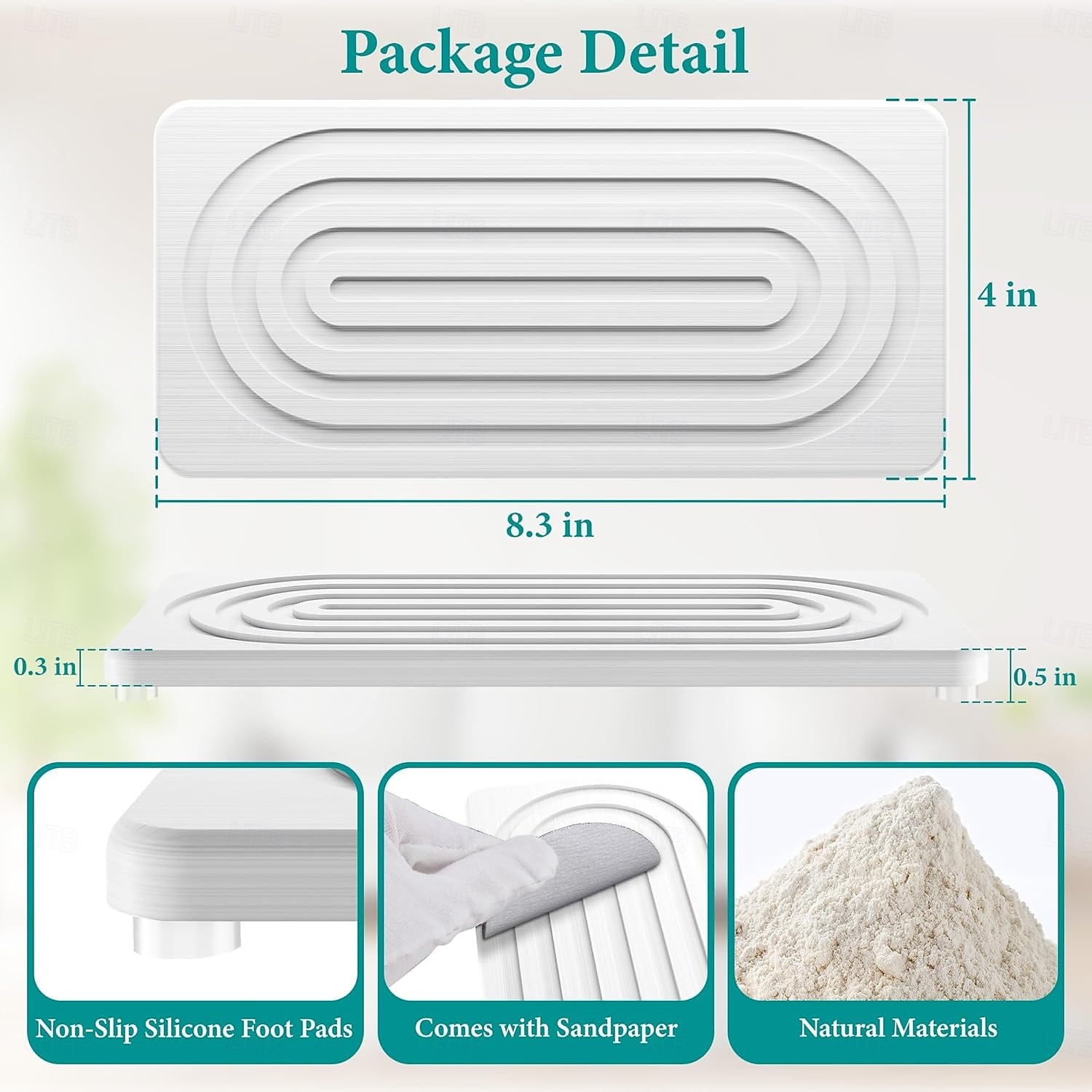 2 Stück wasserabsorbierende Steinschalen für Waschbecken, schnelltrocknende Diatomit-Badezimmerablage, Steintrocknungsmatte für Küchenarmaturen, Seifenablage-Organizer, weiß, 8,3" x 4" 2026 - $16.99 –P2