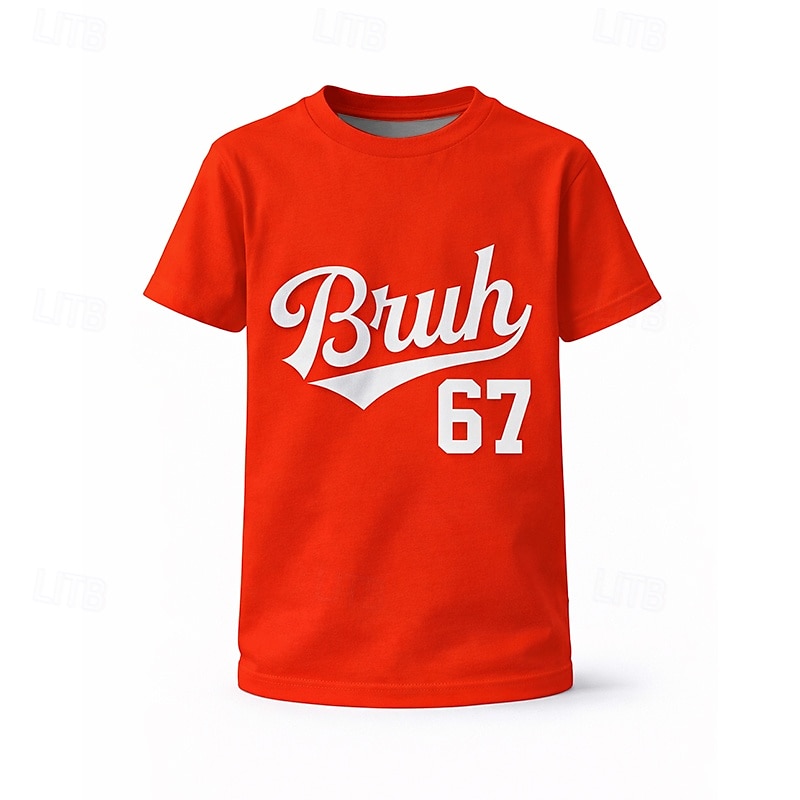 Unisex Boys' 3D Graphic Color Gradient Funny Slang 67 T shirt Tee Short Sleeve 3D Print Summer Spring Sports Fashion Streetwear Kids 4-12 Years Crew Neck Casual Daily Outdoor Regular Fit 2026 - $12.99 –P12