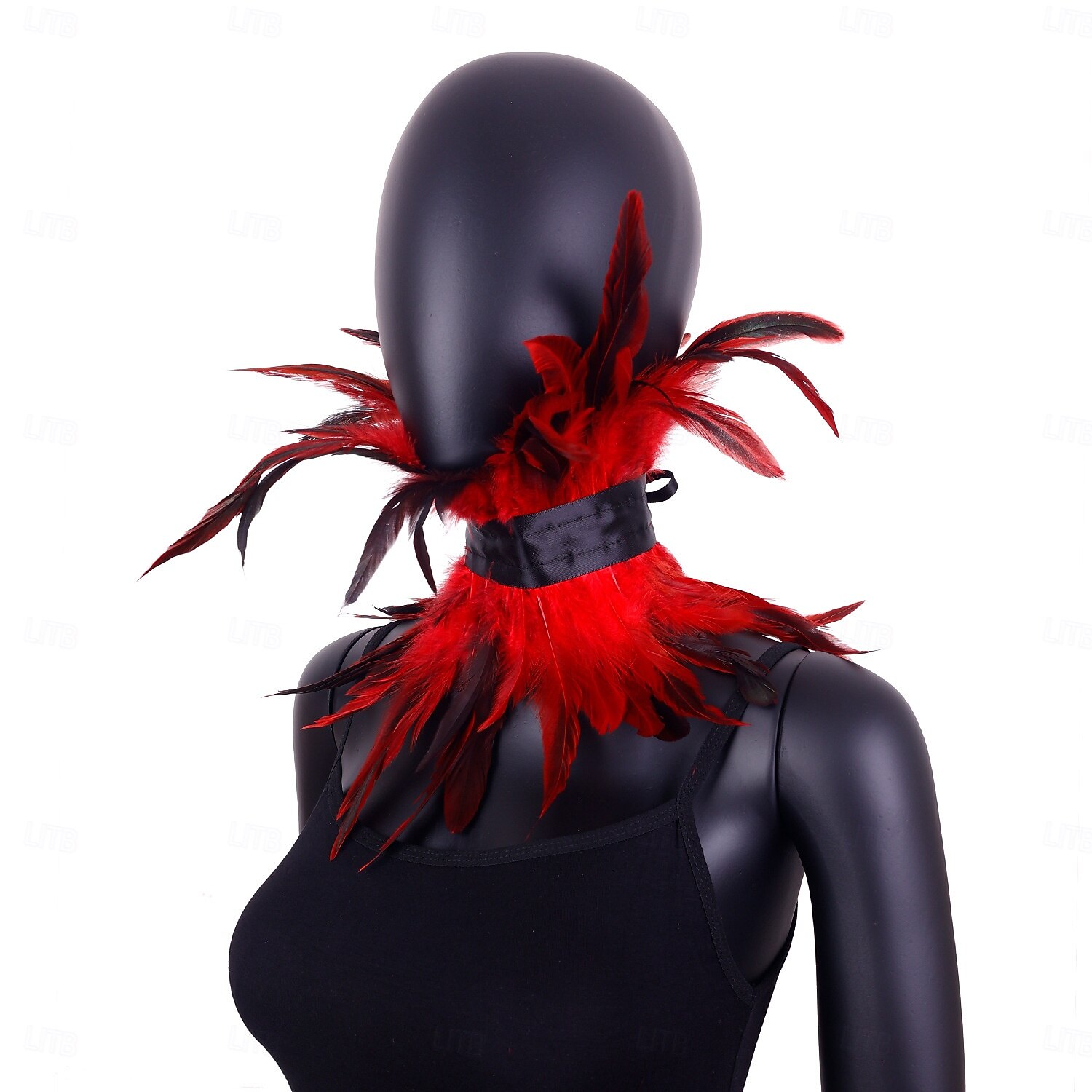 Carnival 2026 Rio Carnival Samba Accessories Women's Red Feather Choker Collar, Gothic Vampire Devil Costume Necklace Brazil Festival Performance Costume 2026 - $11.49 –P3