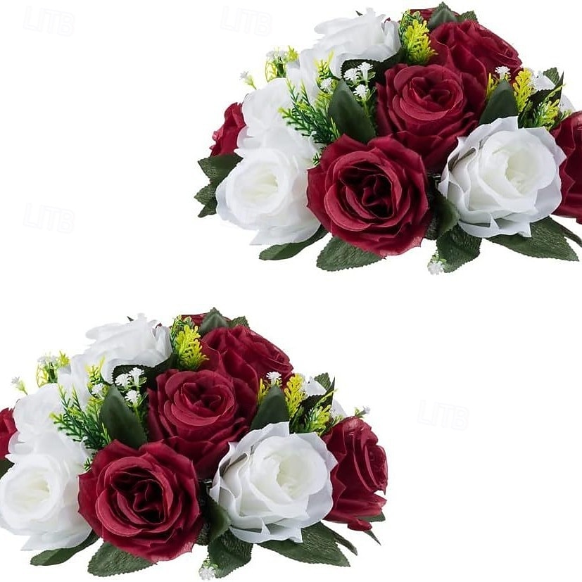 Kunstmatige trouwrozenbal, halfronde, levensechte neprozen voor bruiloft, verloving, thuis, feest, Valentijnsdag, Moederdag &seizoensdecoraties 2026 - $20.99 –P12