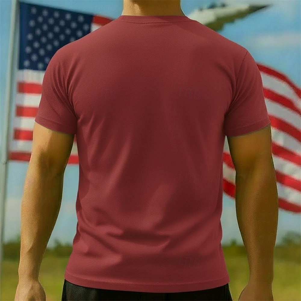 Patriotisk T-skjorte Grafisk T-skjorte Ørn Amerikansk flagg Retro / vintage Patriotisk T-skjorte 1776–2026 til Herre Voksne 3D-utskrift for Uavhengighetsdag 4. juli 2026 - $20.99 –P2