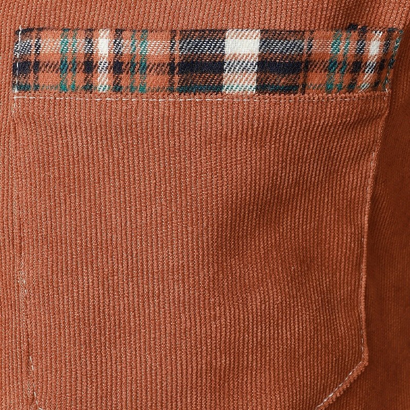 Per uomo Camicia Camicia elegante Camicia di Velluto a Coste Camicia con Bottoni Plaid Casuale Quotidiano Nero Blu marino Arancione Verde Manica Lunga Collo ripiegato Tutte le stagioni Abbigliamento del 2026 a $29.99 –P8