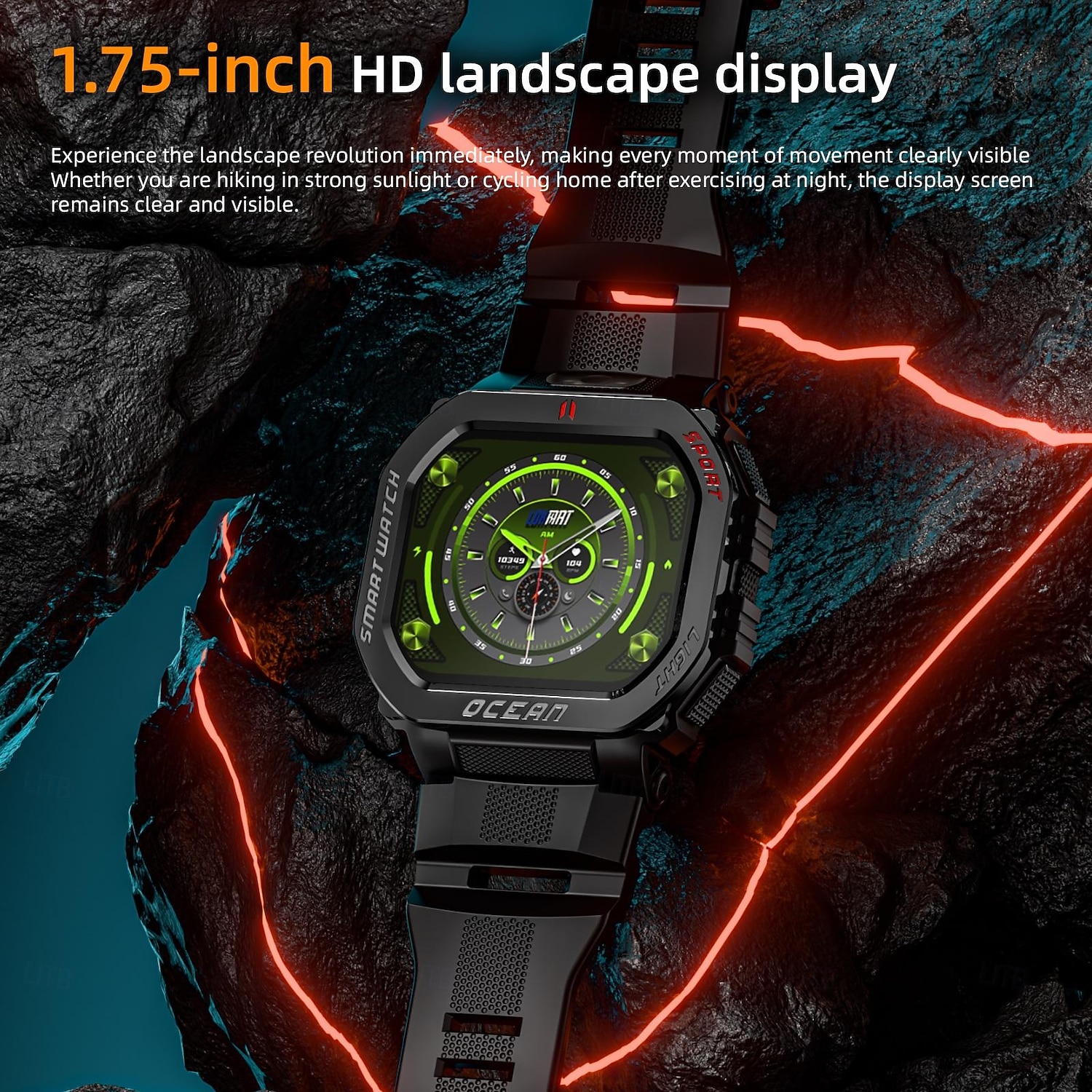 LOKMAT OCEAN GT Smart Watch 1.75 inch Bluetooth Calling Smartwatch Pedometer Call Reminder Activity Tracker Compatible with Android iOS Unisex Long Standby Hands-Free Calls Waterproof IP68 51mm Watch 2026 - $51.99 –P3