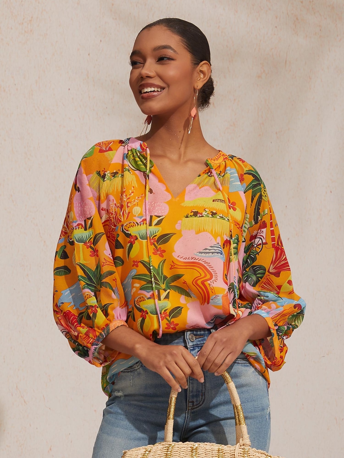 letní splývavý šifonový květinový top 2026 - $67.99 –P3