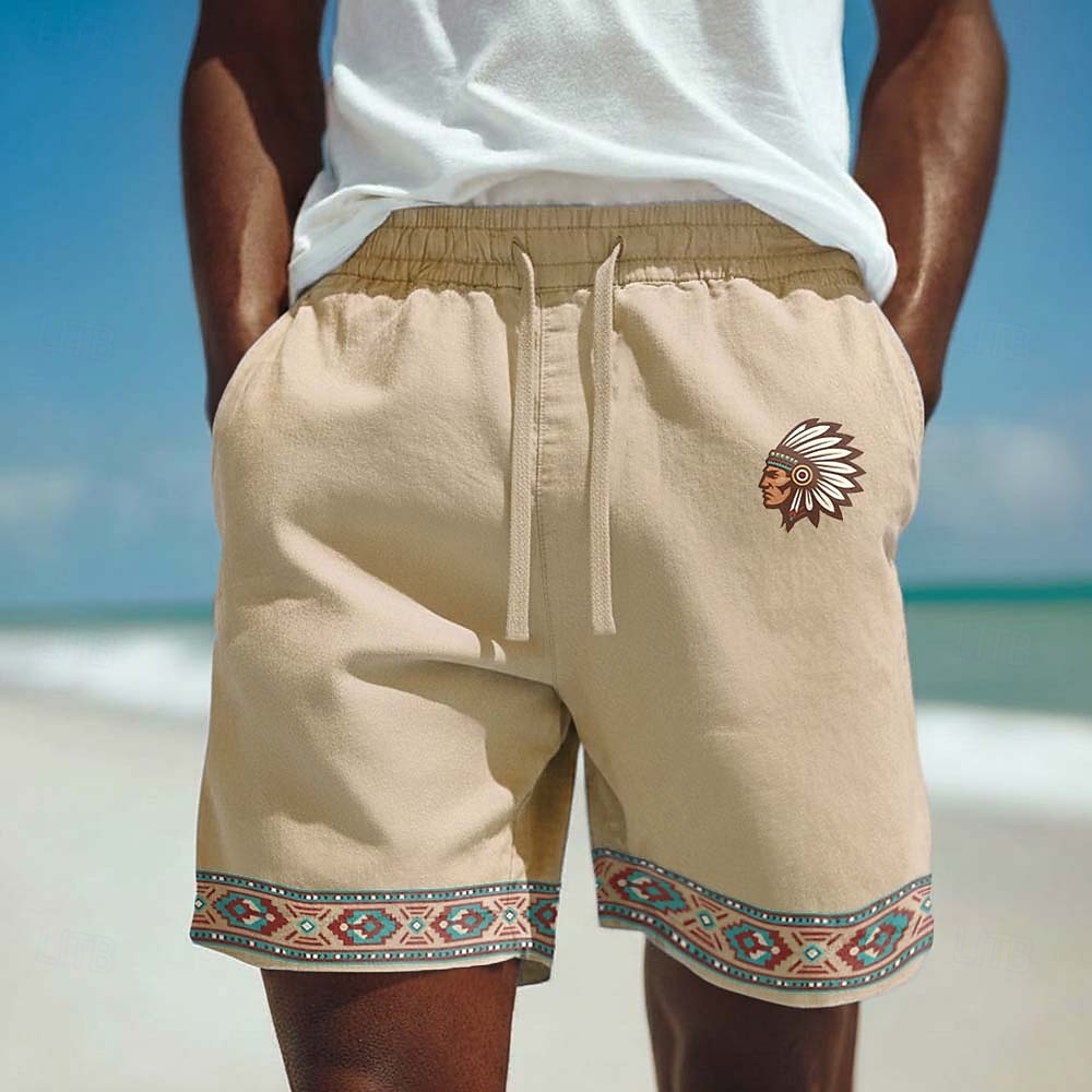 Per uomo Azteco Etnico Popoli indigeni Shorts Pantaloncini casual Pantaloncini di cotone Misura del girovita medio Vintage Retrò Vacanza Abbigliamento Quotidiano Ferie Tasche Laterali Coulisse del 2026 a $25.99 –P1