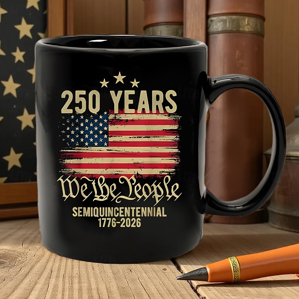 Патриотическая кружка к 250-летию Соединенных Штатов, керамическая кофейная кружка к полувековому юбилею, 1776-2026 Америка 250, подарок на День независимости 4 июля для мужчин и женщин, для 2026 - $16.99 –P3