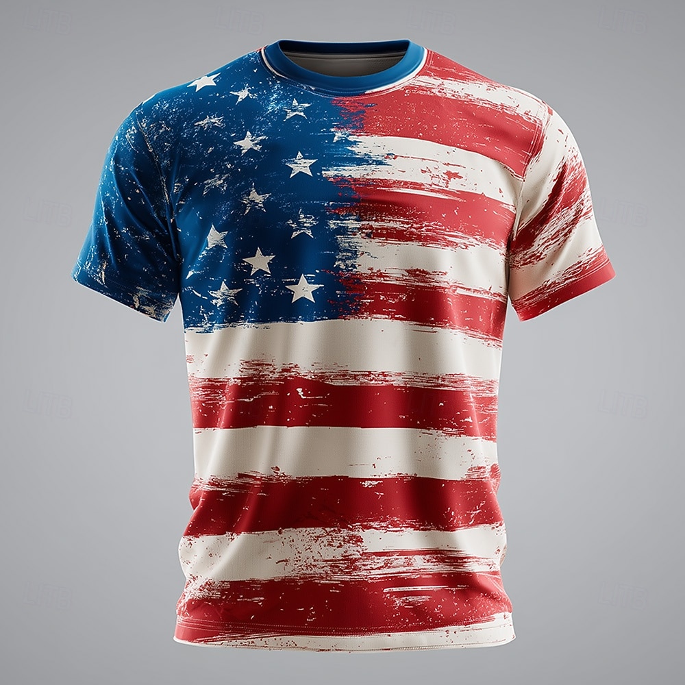 4. července 2026 250. pamětní den pánské vlastenecké vintage opotřebované patriot grafika americké vlajky tričko 2026 - $21.99 –P1