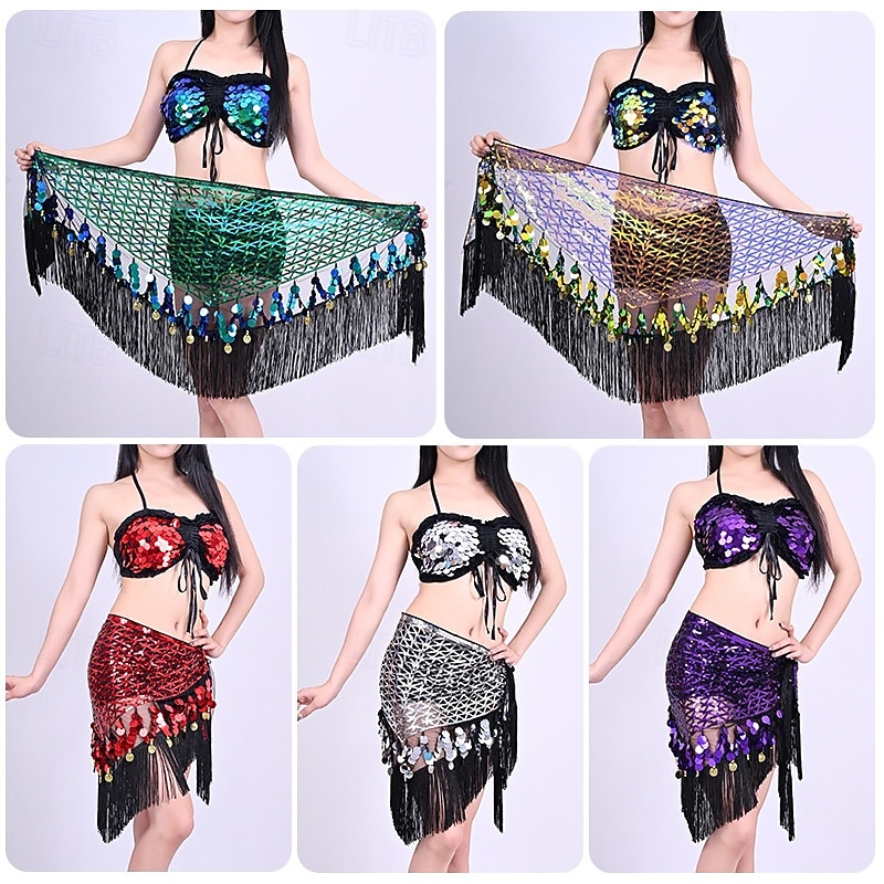 Vêtements de danse Samba Ensemble de Danse du Ventre à Franges en Sequins Bleu Vert|l Costume de Performance de 2026 ? €27.49 –P2