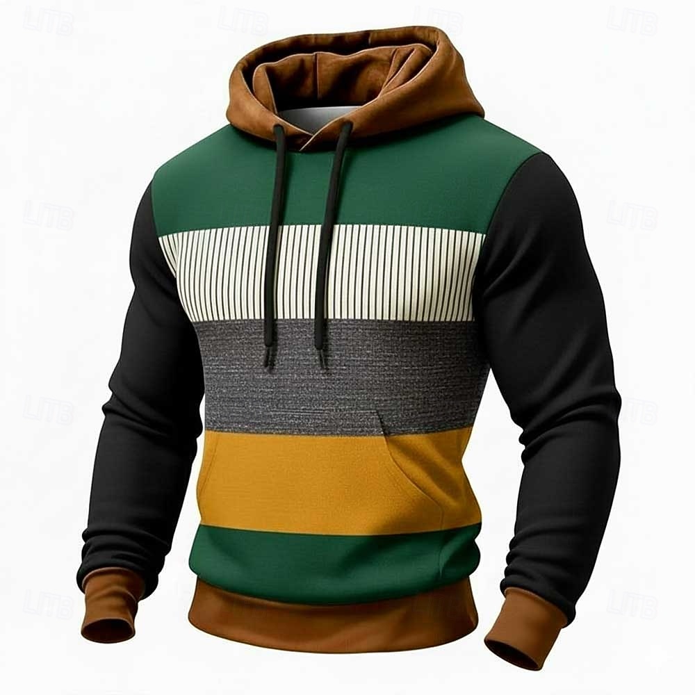 Bărbați Geometric Plisat Hanorac cu Glugă Hanorca Modă Zilnic Stil Nautic Casă Haine de strada Petrecere Albastru piscină Maro Trifoi Cordon Toamnă Iarnă Designer S M L XL XXL XXXL 2026 - $28.99 –P1