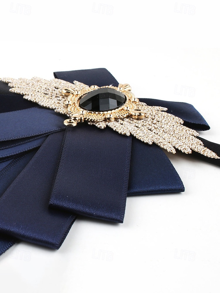 Polyester vlinderdas voor heren met broche, verkrijgbaar in diverse kleuren, elegante stijl voor bruiloften en formele gelegenheden. 2026 - $9.99 –P5