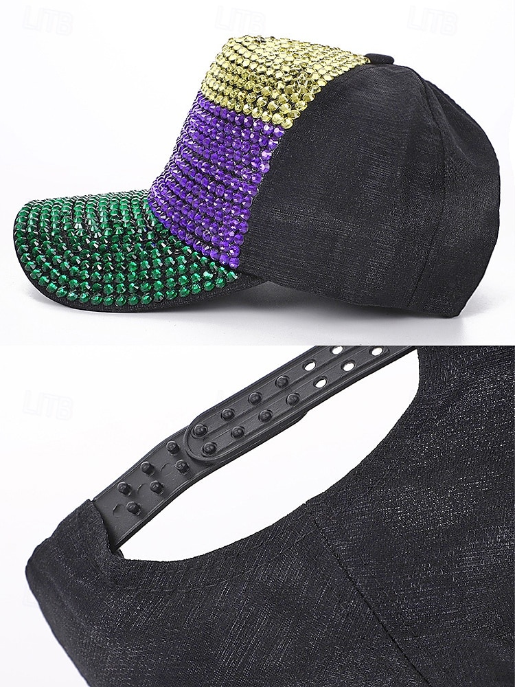 Unisex-Paillettenkappe aus Polyester – Karnevalshut mit Strassverzierungen, verschiedene Muster für Freizeit und Festlichkeiten 2026 - $14.99 –P10