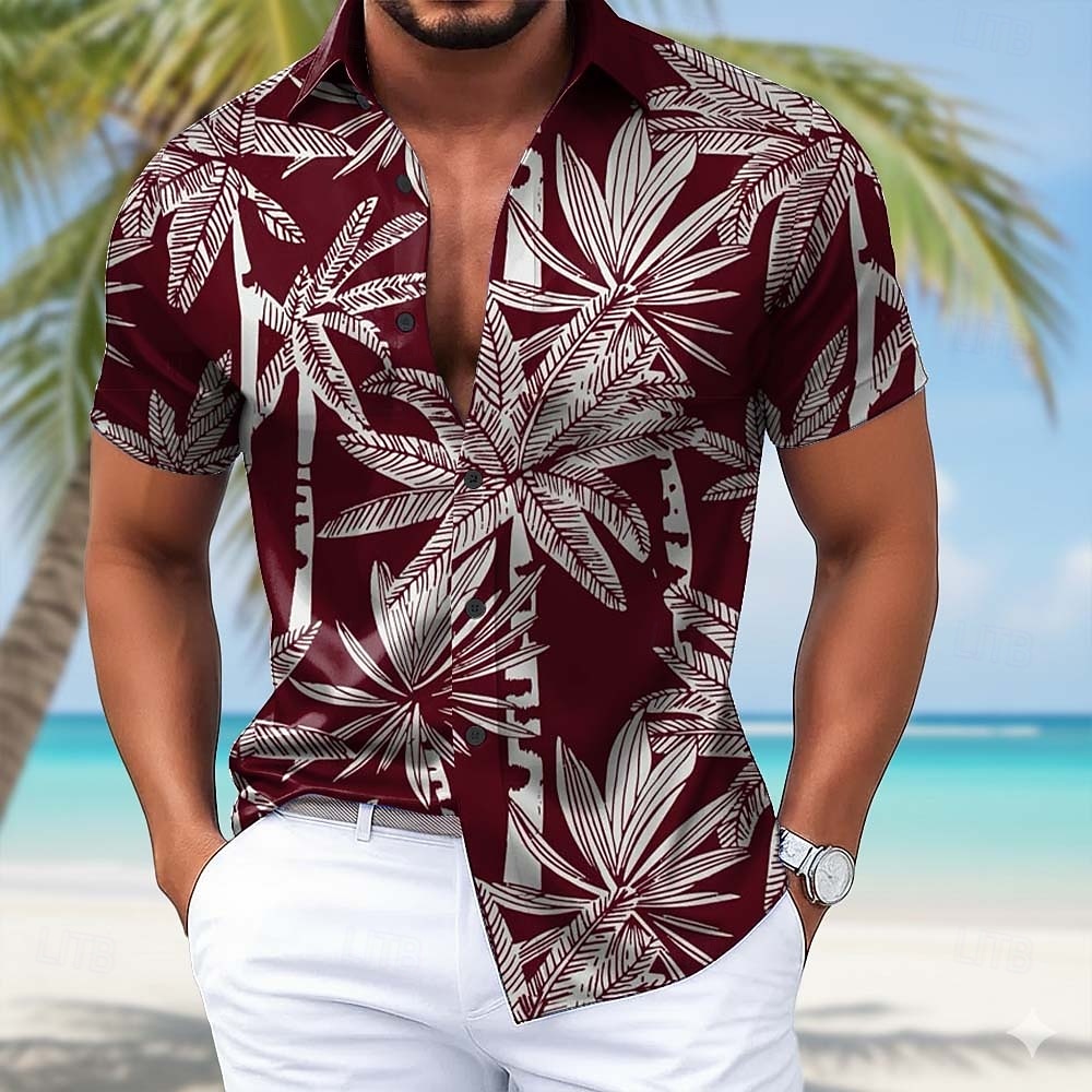 Per uomo Albero di Cocco Piante Tropicali Camicia in raso Camicie hawaiane Camicia Aloha Manica Corta Hawaiano Quotidiano Vacanza Estate Primavera Collo ripiegato Stampa 3D Camicie con bottoni Blu del 2026 a $25.99 –P2