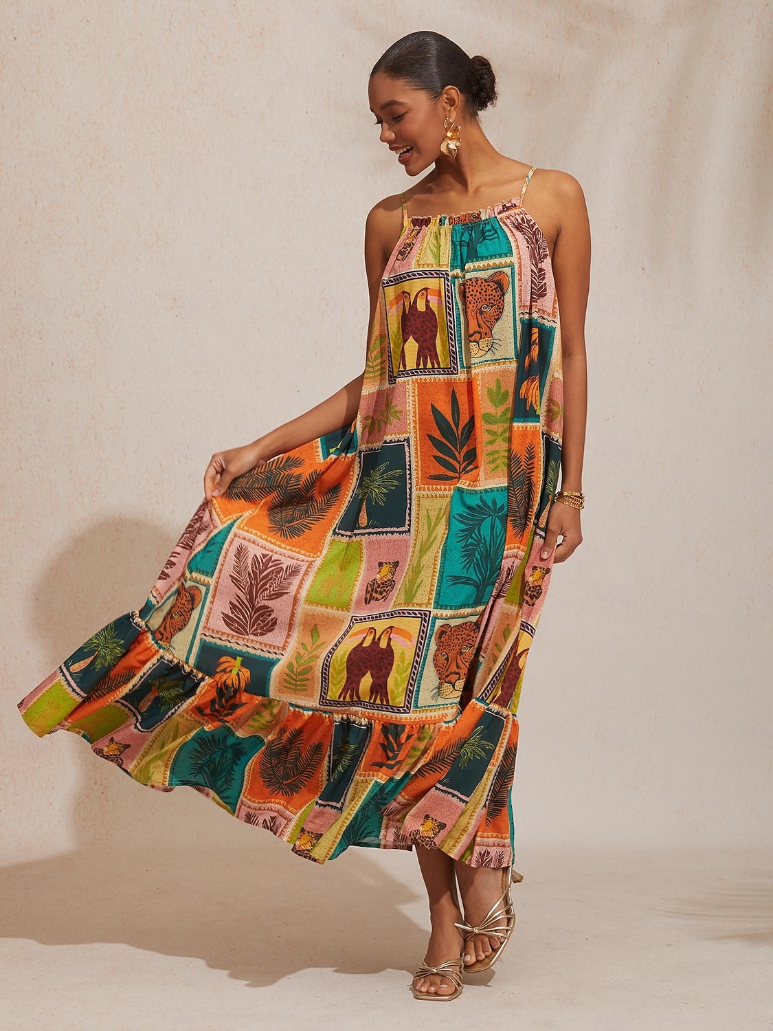 Feriestrandelement løs passform i chiffong-camikjole 2026 - $102.99 –P6