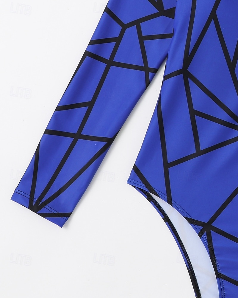 Γυναικεία Μεσαίου Πάχους Προστατευτικά Προστατευτικά Ονόματος One Pieces Rash Guards Μαγιό Γεωμετρικό Κουμπώσου Προστασία UV Ελαστικό Μακρυμάνικο Μαγιό Κορμάκι Σέρφινγκ Καταδύσεις Κολύμβηση Καλοκαίρι 2026 - $23.99 –P10