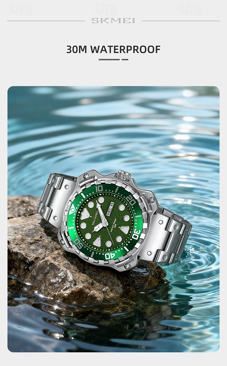 SKMEI Men Quartz Watch Minimalist Large Dial Fashion Business Luminous Calendar Waterproof Decoration Steel Watch 2026 - $36.99 –P9