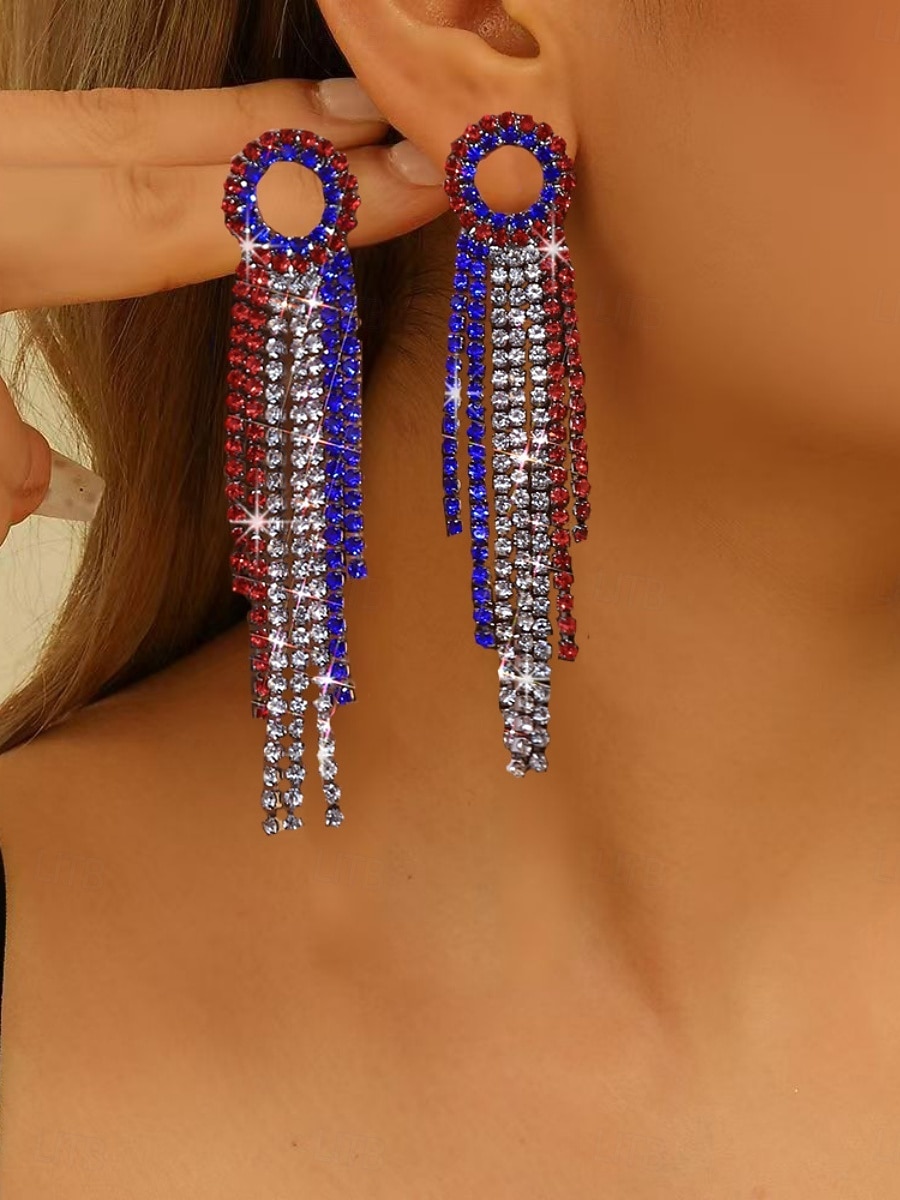 1 pereche Cercei For Pentru femei Zilnic Stradă Festival Ștras Geometric Αστέρι 2026 - $14.99 –P6