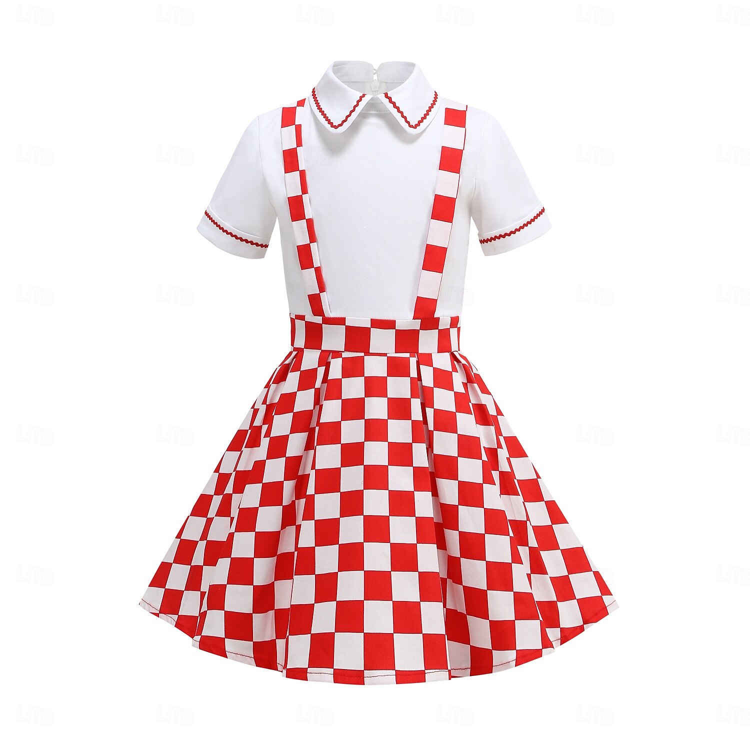Vintage inspiriert Midlänge A-Linie Kleid Swing-Kleid Kurze Ärmel Tupfen A-Linie Kostüm Mädchen Kindertag Maskerade Urlaub Alltagskleidung Kinder Kleid Abschlussballkleider Sommer Frühling 2026 - $52.99 –P5