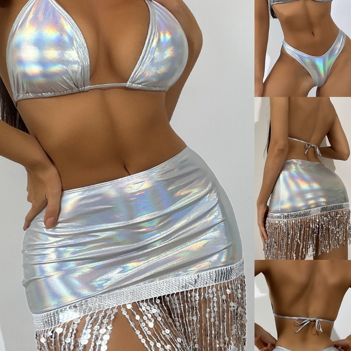 Ensemble de bikini scintillant et jupe à franges à sequins Samba Dancewear Costume de performance de 2026 ? €19.06 –P1