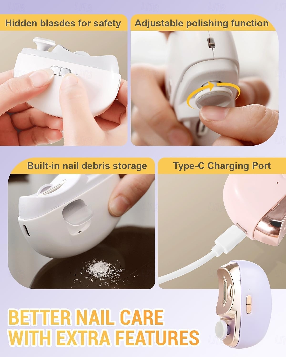 Coupe-ongles électrique 2 en 1, coupe-ongles automatique et polisseur électrique multifonctionnel avec 2 vitesses réglables pour seniors, enfants et adultes de 2026 ? $30.99 –P4