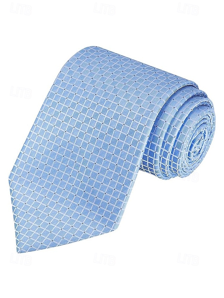Corbata de poliéster para hombre, con diseño de cuadrícula pequeña, varios colores, largo ajustable, adecuada para bodas, negocios y viajes diarios. 2026 - $11.99 –P6