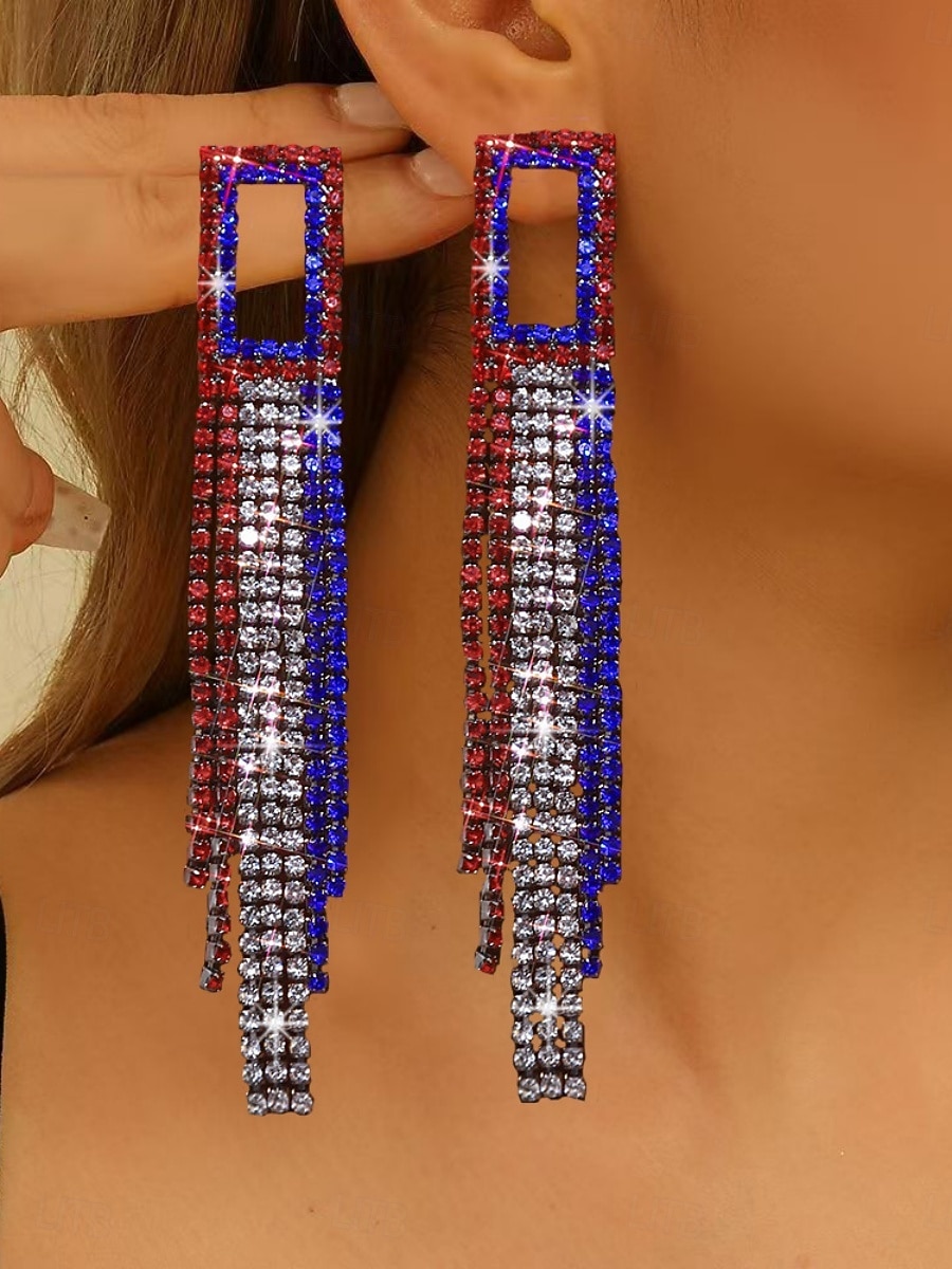 1 pereche Cercei For Pentru femei Zilnic Stradă Festival Ștras Geometric Αστέρι 2026 - $14.99 –P7