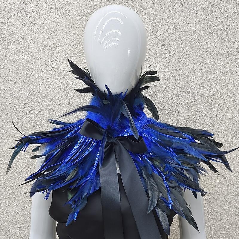 Καρναβάλι 2026 Ρίο Καρναβάλι Σαμπά Αξεσουάρ Γυναικείου Ουράνιου Φτερού Κάπα με Σειρές Παγιέτας Πολύχρωμο Φτερό Ώμου Σα Shawl με Κορδέλα Δεσίματος Κοστούμι Επίδειξης Φεστιβάλ Βραζιλίας 2026 - $22.99 –P7