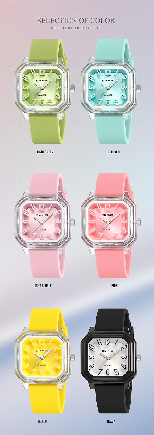 Подарок на День Матери SKMEI Мужские кварцевые часы Креативные минималистские модные повседневные светящиеся водонепроницаемые часы с мировым временем Силиконовые гелевые часы 2026 - $26.99 –P16