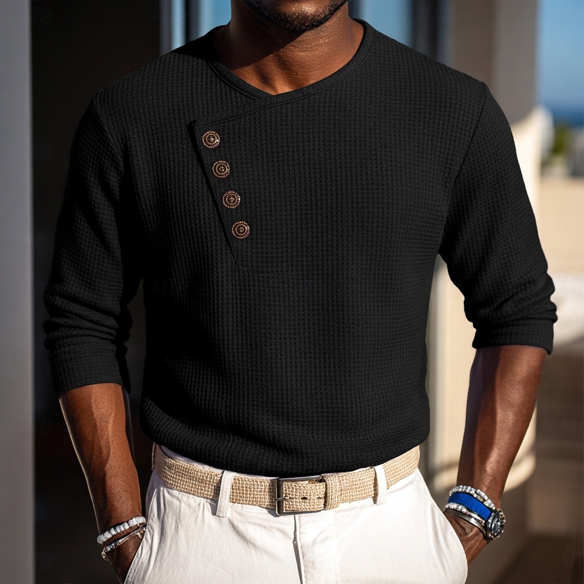 Per uomo Camicia Camicia a nido d'ape Camicia elegante Camicia casual Camicia da Ballo Nero Bianco Blu marino Viola Manica Lunga Tinta unica Semplice Asimmetrico Scollo a V Casuale Matrimonio del 2026 a $29.99 –P10