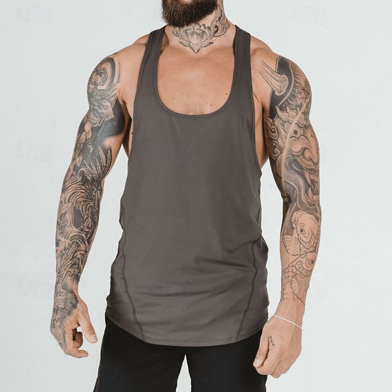 Herren Einfarbig Workout-Tanktop Lauf-Tanktop Fitness-Tanktop Sommer Ärmellos Schnelltrocknend Kompression Feuchtigkeitsableitend Fitnesstraining Aktives Training Übung Schwarz Weiß Rote 2026 - $21.99 –P7