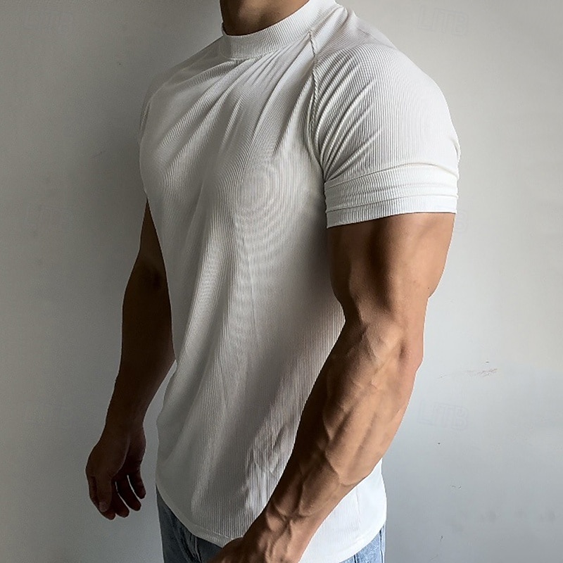 Муж. Футболка для бега Компрессионная футболка Рубашка тренировки С короткими рукавами Верхняя часть Лето Весна Осень Однотонный Быстровысыхающий Сжатие видеоизображений Влагоотводящие Дышащий 2026 - $18.99 –P9