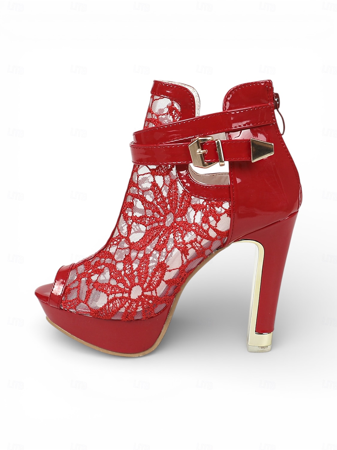 Women's White Lace Wedding Heels with Buckle Strap – Elegant Open-Toe Platform Shoes for Indoor Weddings and Special Occasions 2026 - $54.99 –P10
