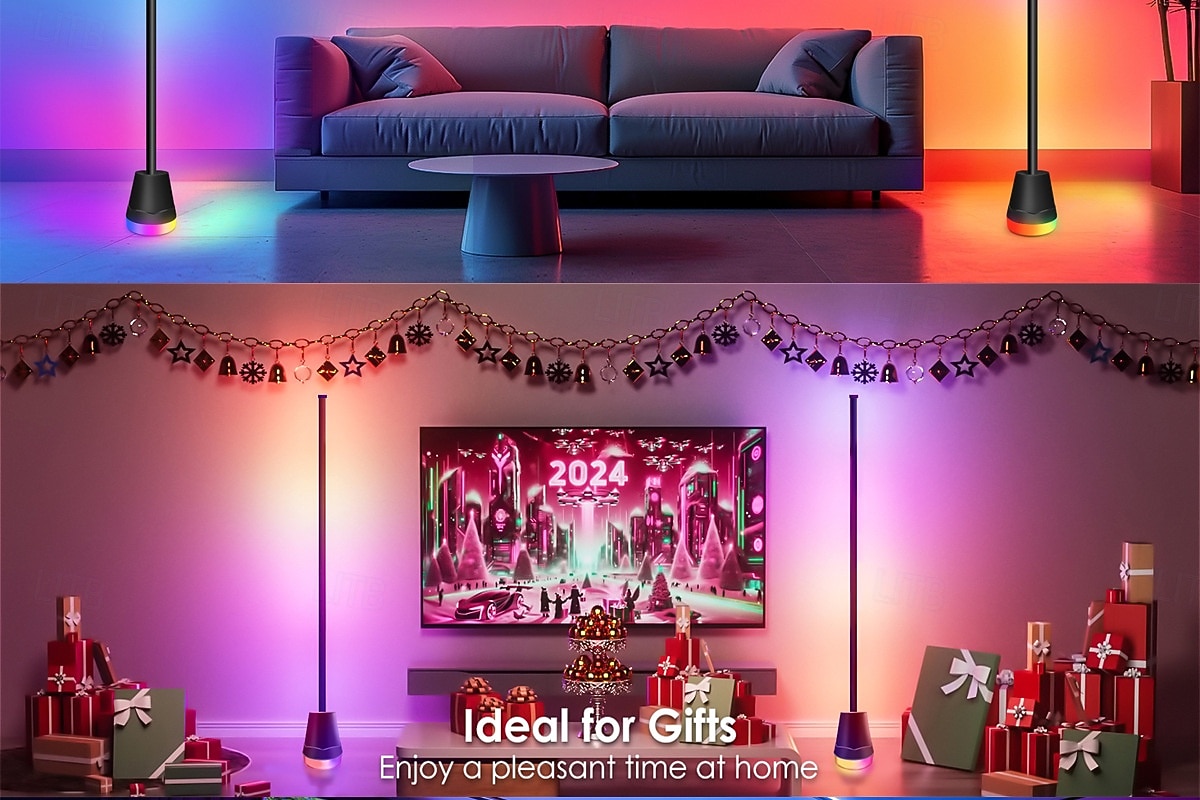 Cylindrical RGBIC Floor Lamp, Bluetooth APP Control LED Corner Light, Music Sync Color Changing Standing Lamp with Timer, 16 Million Colors for Bedroom Living Room Gaming Room Party Decor 2026 - $39.99 –P9