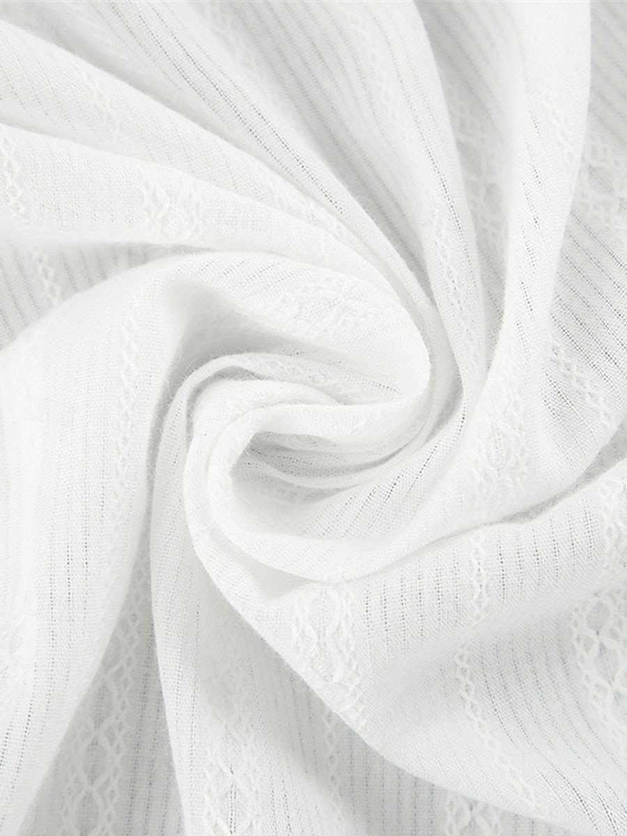 Damen Hemd Sommeroberteile Bluse Kunstbaumwollleinen Gerafft Patchwork Knöpfe Einfach Elegant Damen Klassisch Langarm Puffärmel Hoher Ausschnitt Normale Oberteile Täglich Arbeit Ferien Weiß Sommer 2026 - $48.99 –P5