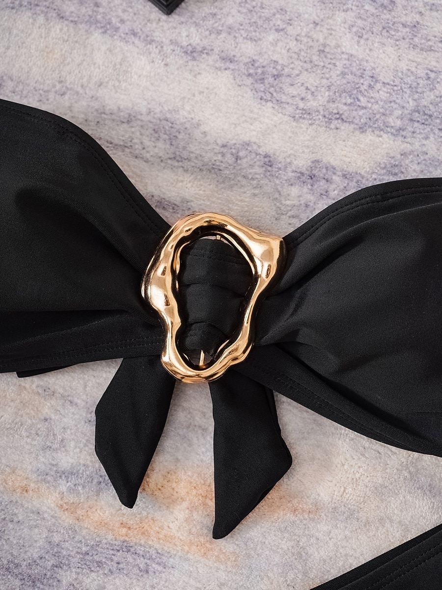 Жен. Купальники Бикини Накидка Три части Смелые купальник Хальтер Тонкие Открытая спина Элегантный стиль Отпуск Сплошной цвет НАЙКА НЕКО Без рукавов Купальники 2026 - $29.99 –P6