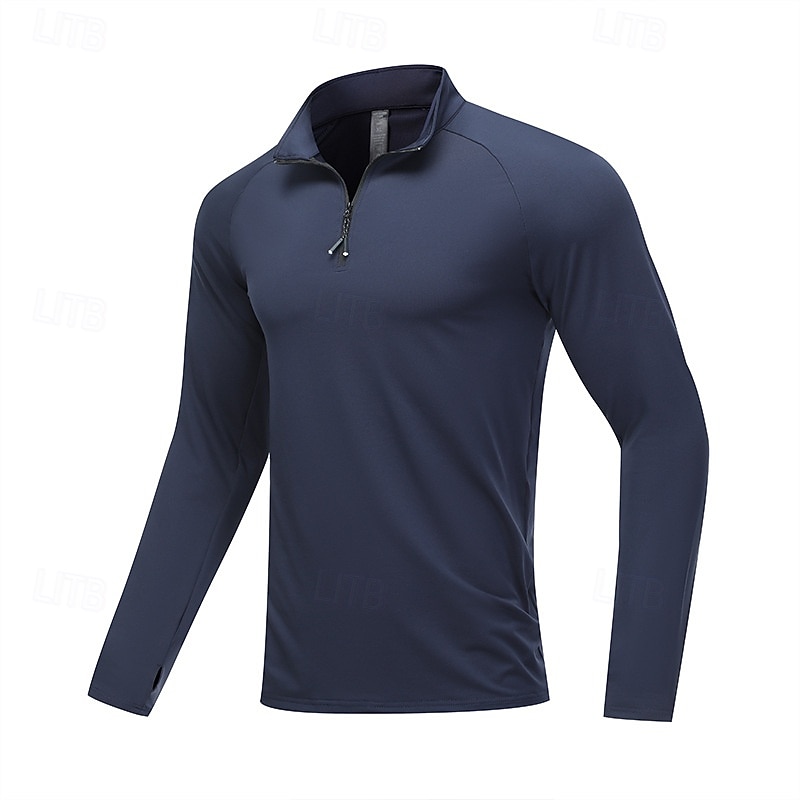 Hombre Color sólido Camiseta Running Camiseta Compresión Camiseta para correr Primavera Otoño Cerrar Manga Larga Secado rápido Compresión Dispersor de humedad Entrenamiento de gimnasio Entrenamiento 2026 - $26.99 –P5